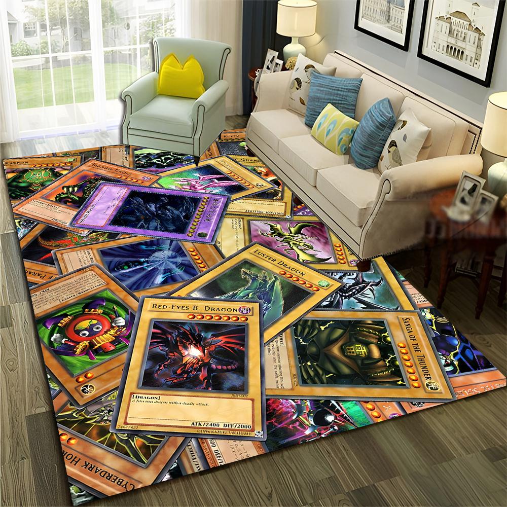 Yu-Gi-Oh MONSTER CARD ковер с рисунком аниме для дома, гостиной, спальни, дивана, коврика, декор, детский коврик, нескользящий напольный коврик