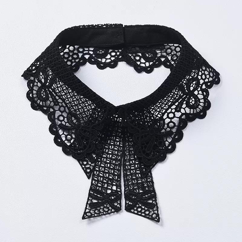 Fashion Lace White Fake Collar Women Detachable Collars for Women Black Lapel False Collars Woman Tie Clothes Accessories