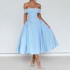 Elegant Off Shoulder A Line Dress With High Waist For Casual And Daily Wear