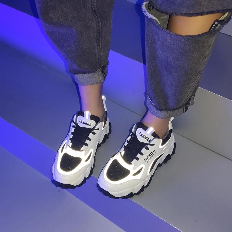 Весна-осень, модная женская обувь с перекрещивающимися ремешками, с круглым носком, на толстой подошве, повседневная и удобная спортивная женская обувь для ходьбы