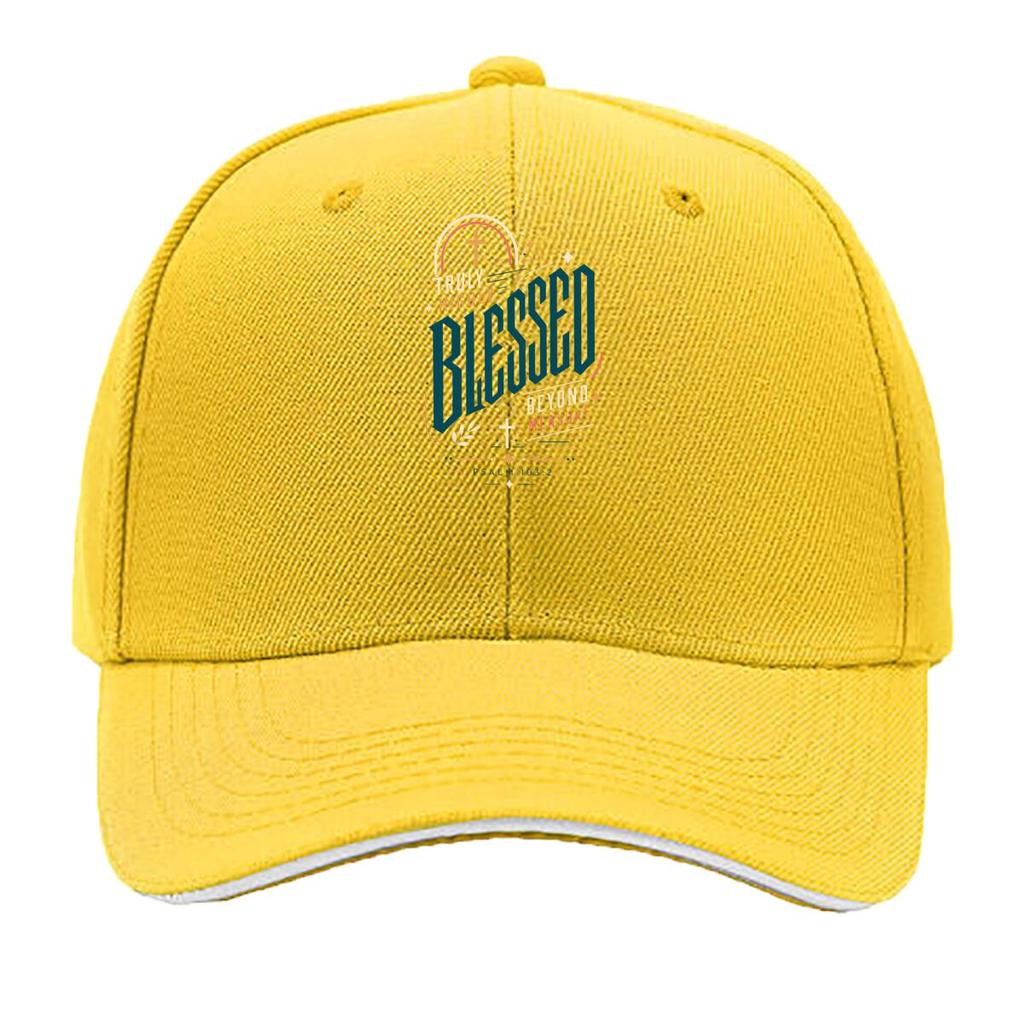 Blessed Faith Geometry Lettering Rev Sandwich Baseball Cap Sun Cap Outdoor Workouts Hat