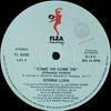 12-дюймовая пластинка DONNA LUNA - Come On Come On FL8490 Flea Records 1991 Италия Танцевальная и Электронная Б/У