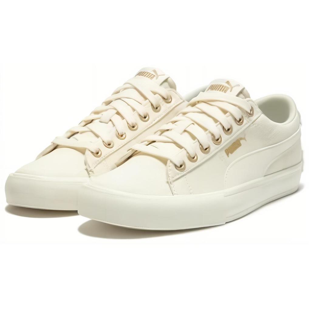 Puma Bari Casual Round Toe Lace-Up Durable Low-Top Sneakers Unisex Sneakers White 389383-04