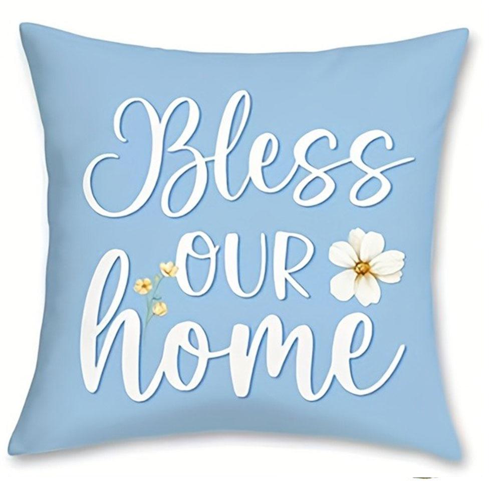 Spring Floral Rustic Style Pillowcasebedroom Living Room Sofa Home Decor Polyester Cushion Cover With Zipper