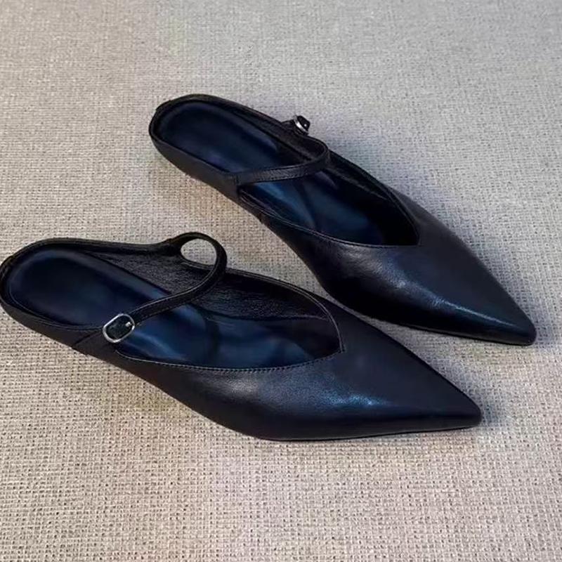 Модные женские шлепанцы с острым носком, повседневные туфли-слингбэки, удобная обувь для ходьбы, женские сандалии, тренд лета 2025, брендовые, ретро, женские zapatos