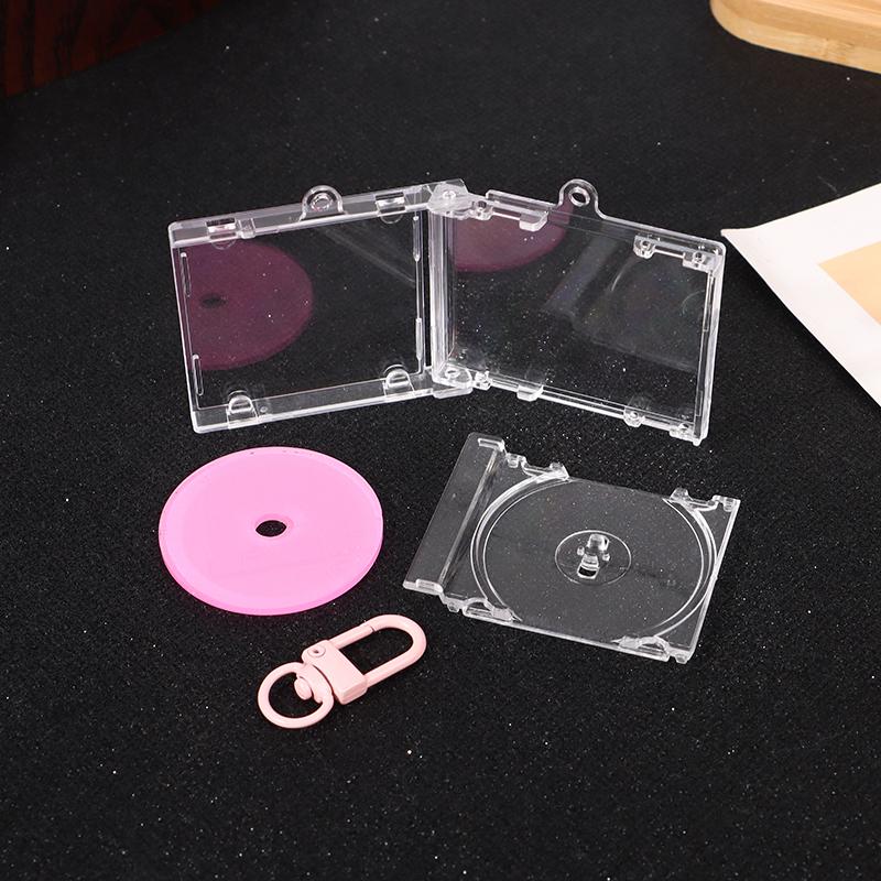 Blank Album Cd Case Keychain Pendant Mini Cd Player Keyring Peripheral Commemorative Album Key Holder Diy Bag Hanging Decoration
