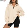 Autumn and Winter Women's Casual Fashion Half Zipper Pullover Sweatshirt