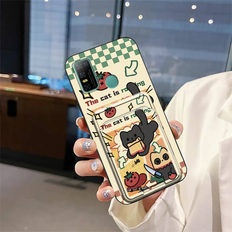 Cover Cartoon Phone Case For Doogee N30 Silicone Card Slot Cute Anti-knock Card Sleeve Fashion Design Graffiti Soft Case