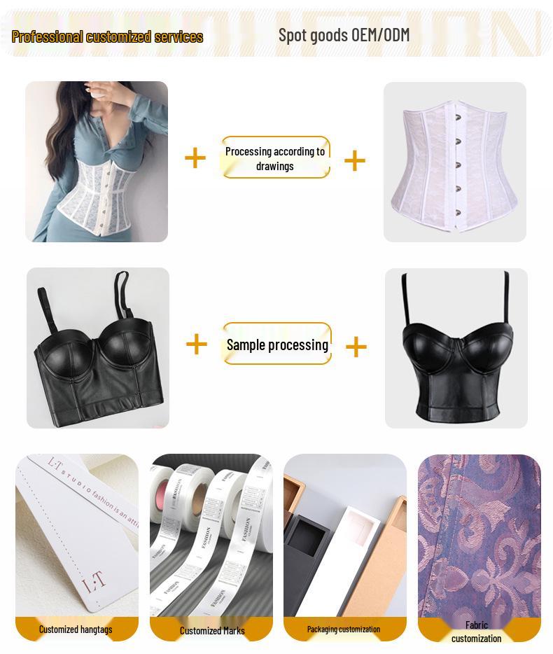 Универсальный дышащий утягивающий корсет французской моды с завязкой на спине и 14 косточками для регулировки