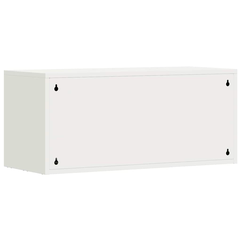 Wall Mounted Garage Cabinet with Gas Spring Door White