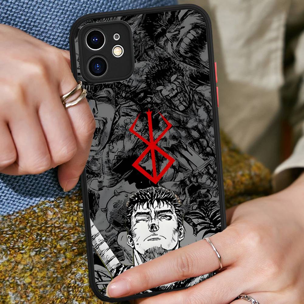 Comic Cool Berserk Matte Translucent Phone Case For Iphone 16 ProMax 15 14 13 12 11 X XS PRO Plus