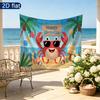Crab Birthday Party Banner, Polyester Backdrop for Home Room Wall Decor and Photo Props