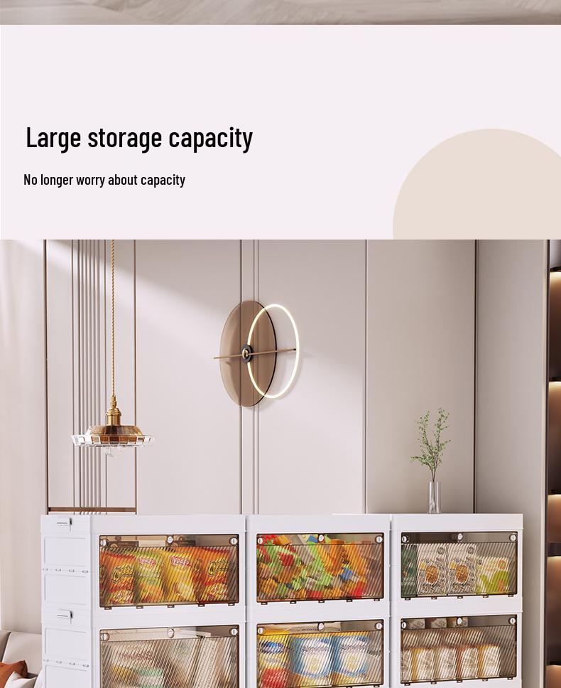 Extra Large No-Installation Plastic Storage Box for Clothes, Toys & Snacks