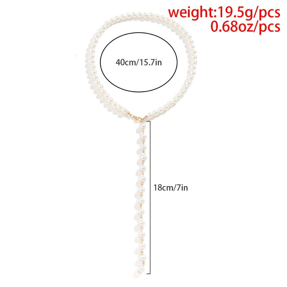 Готический Ретро Ключичная Цепочка Длинная Цепочка Y-образное Ожерелье Элегантное Жемчужное Ожерелье Пляжная Одежда