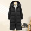 Мода Зима Женские Длинные Парки С Капюшоном Свободные Толстые Теплые Пальто Черная Куртка Женские Пальто