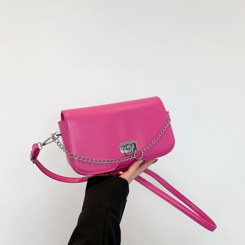 Модная женская сумка 2024 года, новая ретро-ниша, простая сумка-мессенджер через плечо, модная однотонная цепочка, женская маленькая квадратная сумка