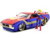 JADA TOYS Mini Car Size HWR Marvel 1973 Ford Mustang Mach 1 Marvel 26068 1/24 W/Captain