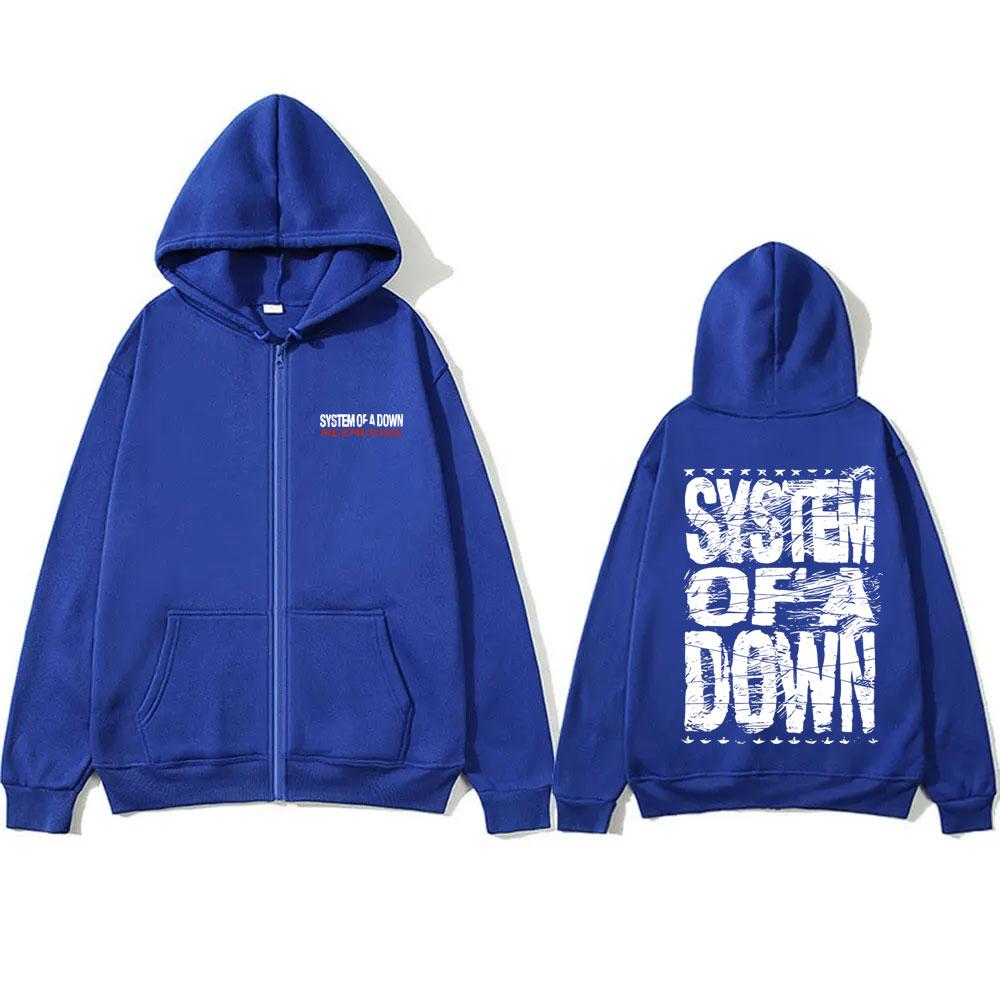 Винтажная рок-группа System of A Down Mezmerize с принтом на молнии, толстовка с капюшоном для мужчин и женщин, альтернативная металлическая музыка, куртка на молнии, толстовки с капюшоном