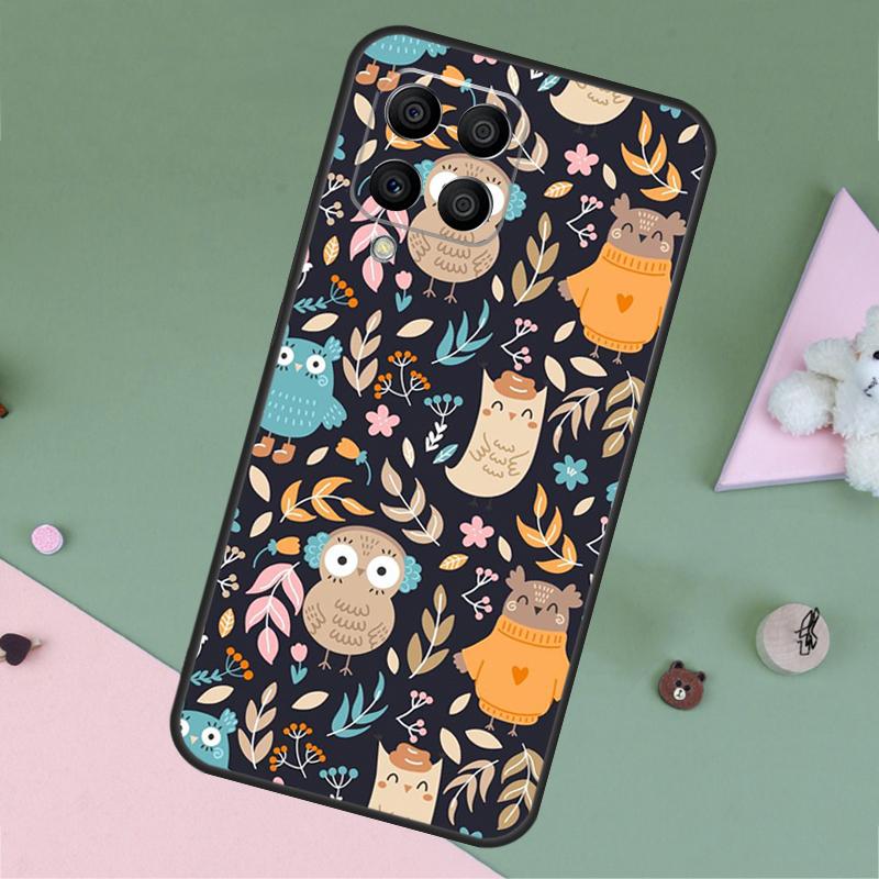 Owl Pattern For Samsung Galaxy M20 M06 M16 M12 M13 M14 M15 M35 M55 M34 M54 M33 M53 M21 M31 M32 M52 Case