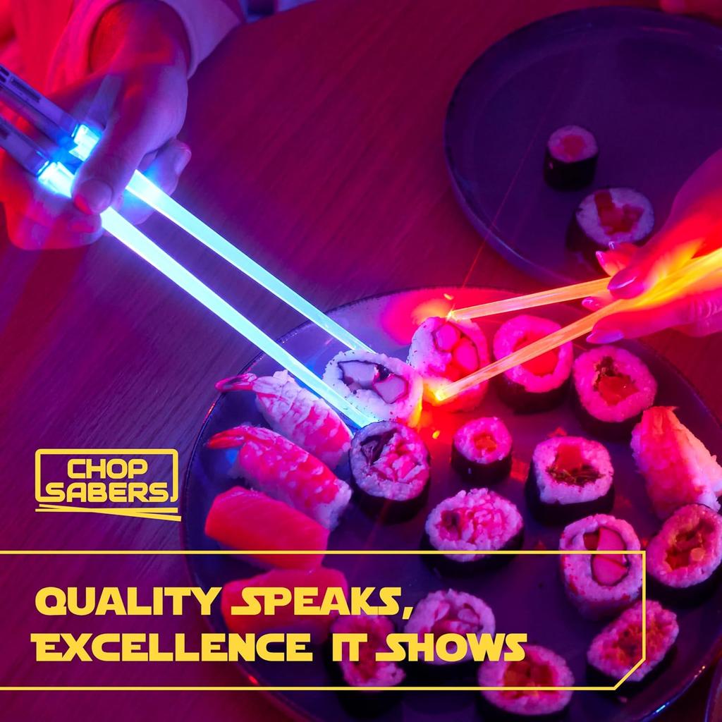 Lightsaber Chopsticks Light Up, Starwars Chopsticks Light Up, Mini Lightsaber, Fun Chop, Cool Chopstick, Light Saber Chopstick, Led Chopstix, 2