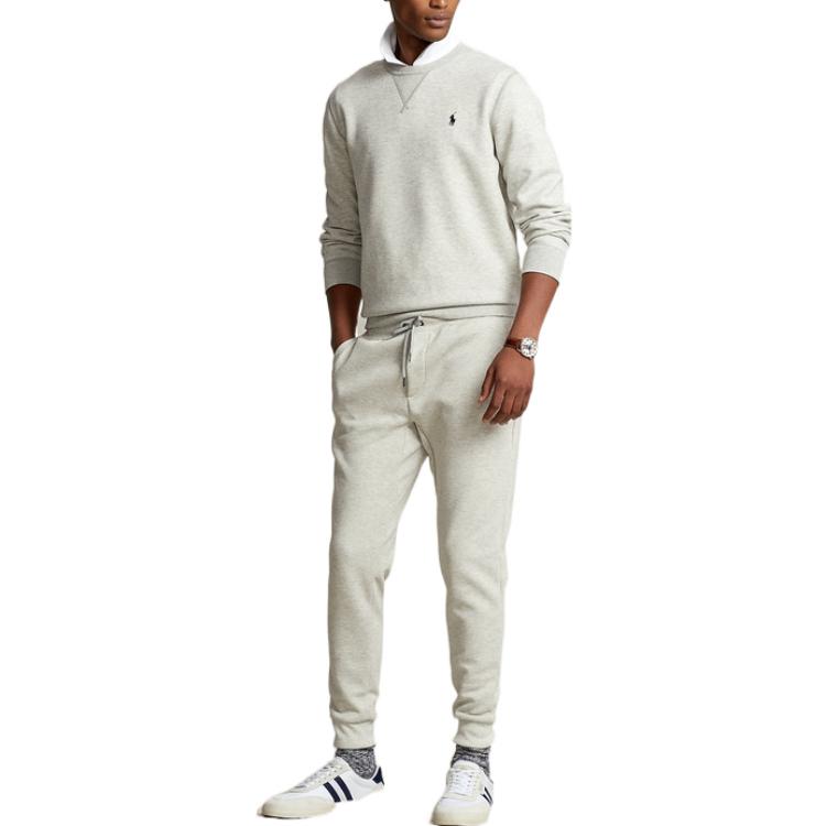 Polo Ralph Lauren FW22 Однотонный пуловер с круглым вырезом, толстовка с длинными рукавами, мужская толстовка, серый, MNPOKNI16822558-020