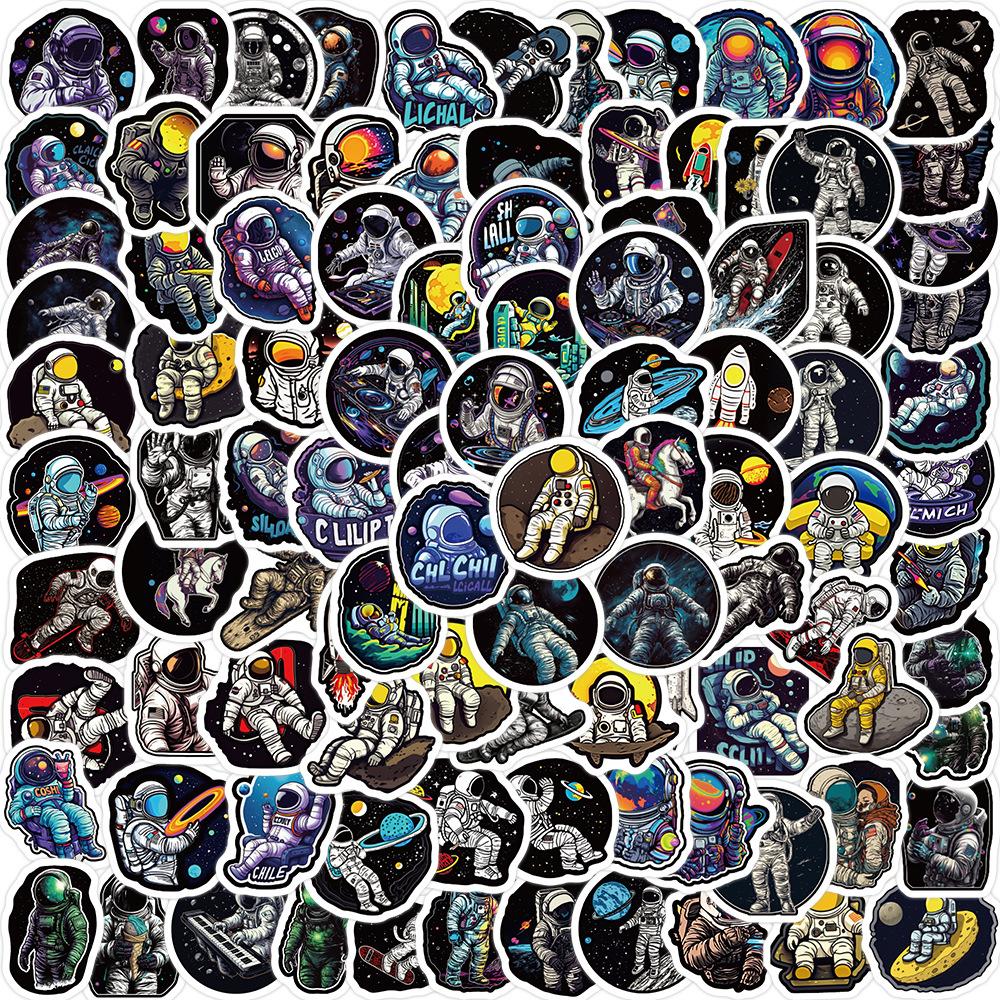 100 Space Astronaut Graffiti Stickers Decorate Guitar Laptop Suitcase DIY Waterproof