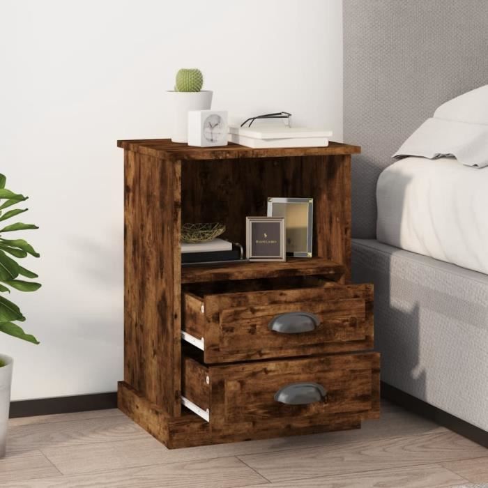 VidaXL Bedside Table Smoked Oak 43x36x60 Cm 816338