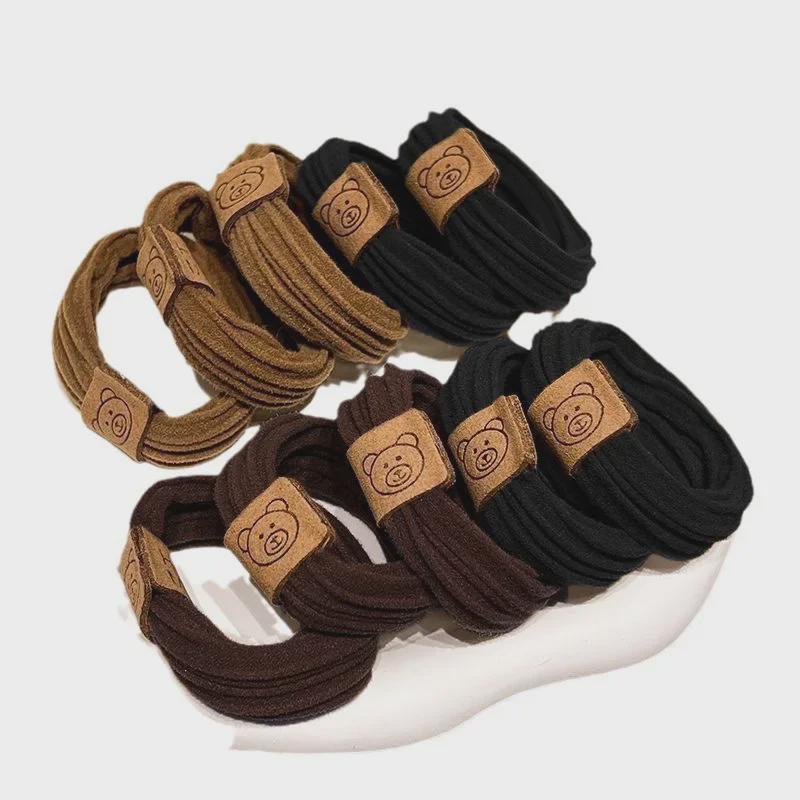 Эластичная бесшовная повязка на голову в виде медведя: Прочная резинка для волос и кольцо для полотенца