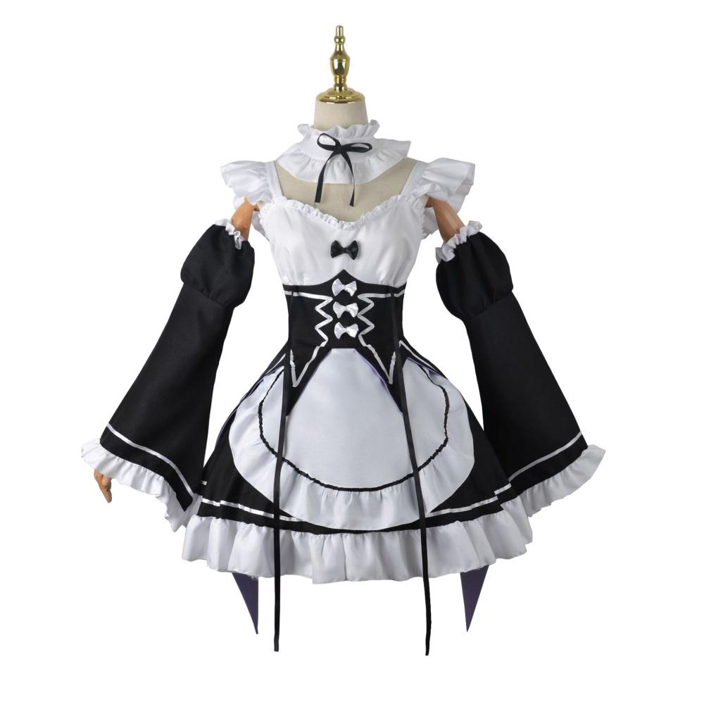 Аниме Ram Rem Lolita Maid, косплей Re Life In A Different World From Zero, костюмы, женское платье Лоли, костюм для вечеринки на Хэллоуин