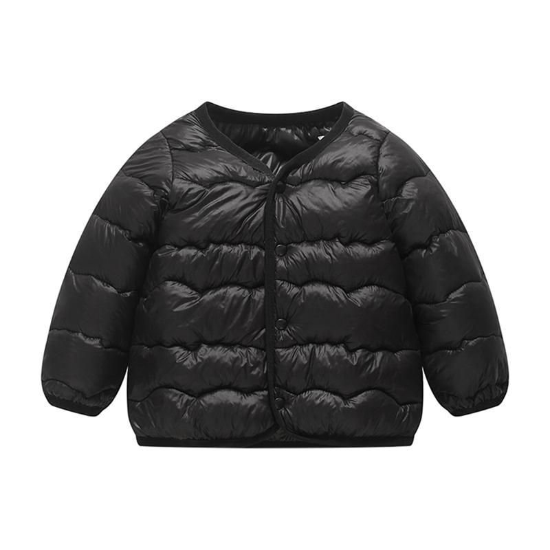 1-5 Years Kids Solid Color Warm Coat Button Jacket