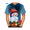 Новая модная рождественская рубашка с 3D-принтом, популярные футболки унисекс с принтом рождественской елки, снеговика, кота, короткий рукав