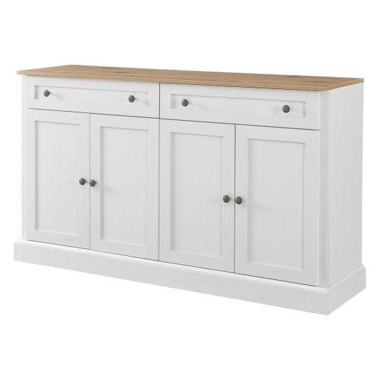 Kitchen Pantry Patchwork Color Large Sideboard with 4 Doors And 2 Drawers Modern Buffet Cabinet for Dining Room Living