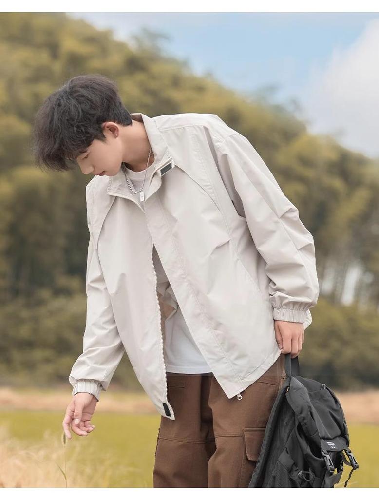 Унисекс весенне-осенняя быстросохнущая куртка для альпинизма: Водонепроницаемая, Ветрозащитная, Рабочая одежда со стойкой