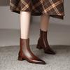 Мода 2025 Женские ботинки Ретро ботинки челси Женская обувь Зимняя мода Женские ботильоны Спилок Женский Квадратный каблук Кожа