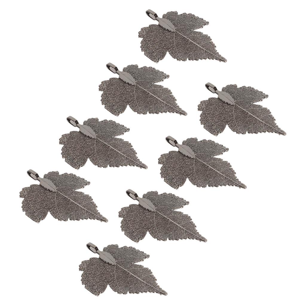 8 шт. Подвеска в виде кленового листа, сделай сам, ручная работа, гальваническое покрытие, ювелирная подвеска в виде листа для серег, ожерелий, браслетов на ногу, серебристый, черный