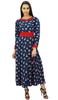 Women's Cotton Maxi Dresses Floral Print Round Neck Long Sleeve