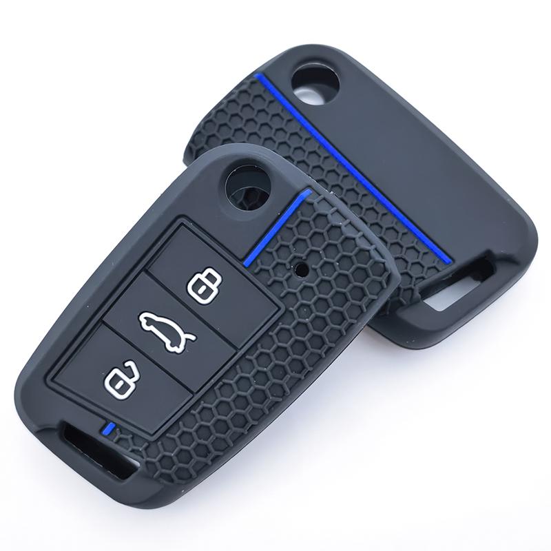 Чехол-брелок для автомобильного ключа-пульта для Vw Golf 7 Gti Polo T-Cross Touran Tiguan Skoda Octavia Rapid Kodiaq Fabia Seat Ibiza Leon