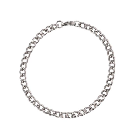 Мужской браслет с толстой полой цепочкой и карабином, однотонная полированная нержавеющая сталь, витая цепочка в стиле панк для уличных клубных вечеринок