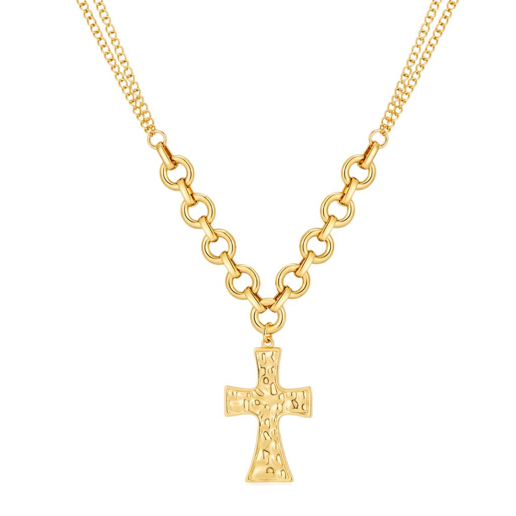 Xiyin Amazon Women's Fashion Cross Pendant Simple Necklace ins Wind Necklace