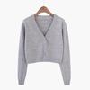 Women's V-neck Knitted Cardigans Sweater Female Casual All-match Short Cardigans Korean Style Sweater