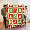 Christmas-themed Background Elements Pattern Blanket Flannel Material Soft Warm for All Seasons, Home Outdoor Camping Picnics RV