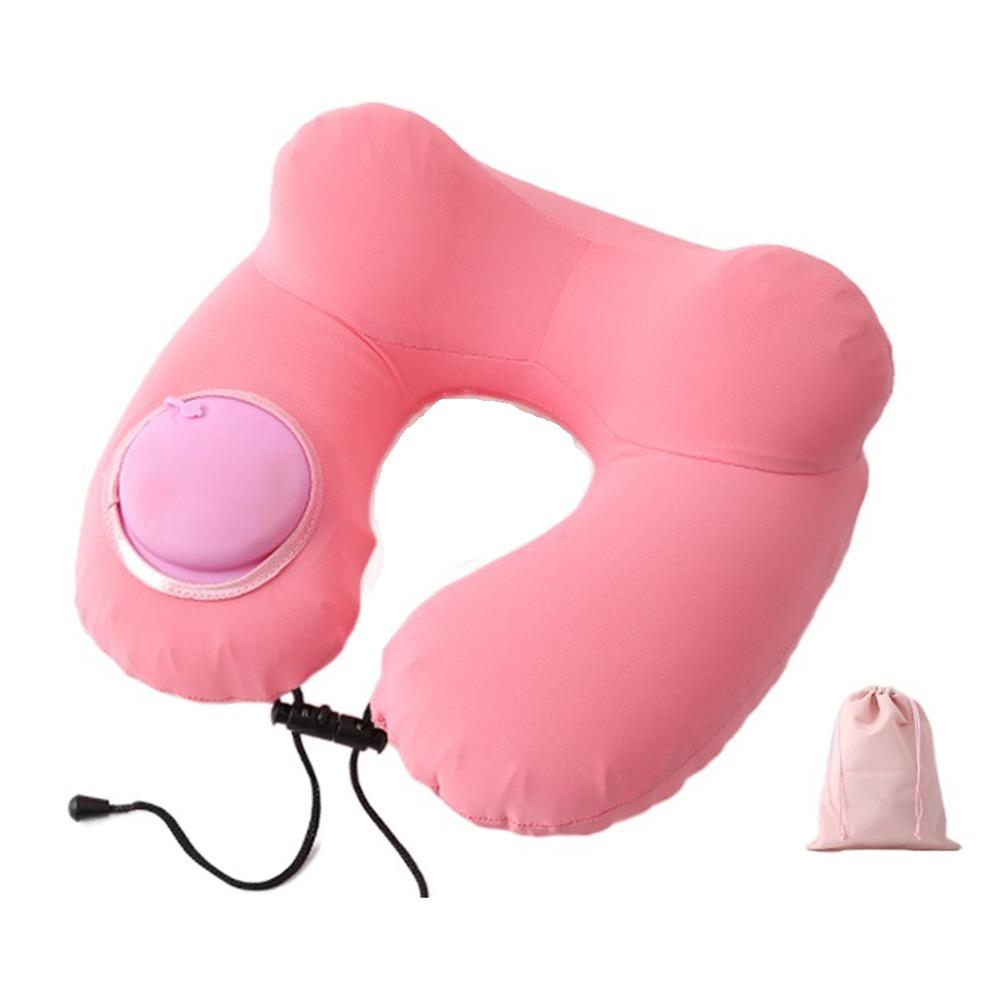 Inflatable U-Shaped Travel Pillow Soft Neckrest Pad Relaxation Neck Support Cushion Office/School