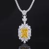 Jewelry Popular High Carbon Diamond Necklace Simulation Mint Yellow Diamond Pendant Pendant Silver