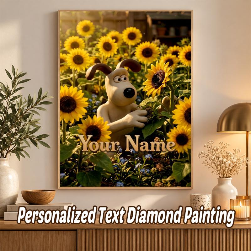 Wallace & Gromit Custom Name Text 5D Diamond Painting Kit DIY Full Drill Diamond Art Decoration
