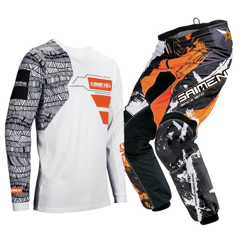 Комплект экипировки для мотокросса для детей 4 5 6 7 8 9 10 11 12 13 лет Молодежный детский мотоциклетный костюм для мальчиков и девочек, майка, штаны, гоночный костюм для бездорожья, эндуро, мотокросса, горного велосипеда