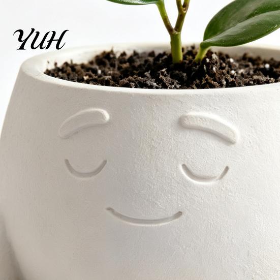 Decorative Pot for Succulents Sit in Meditation Planter, Cute Zen Flower Pot, 3D Printed Small Durable PLA Plant Holder Figure Cacti, Home Office