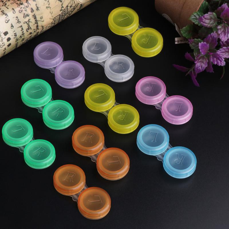 10Pcs Contact Lens L+R Cases Storage Holder Soaking Container Travel Accessaries