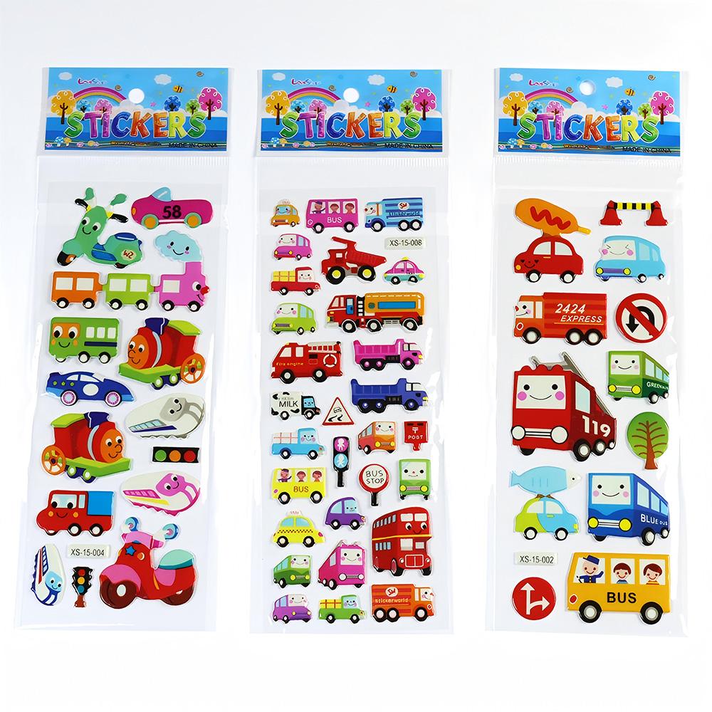 12 шт. 3D Наклейки с Пузырьками «Транспорт» Наклейки «Строительная Техника» DIY Канцелярия для Дневника Холодильник Образование Крутая Мультяшная Наклейка Игрушка