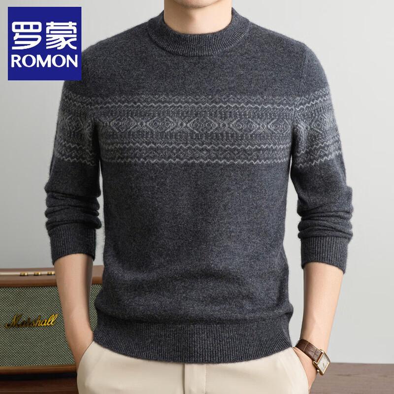Romon Men's Premium Half-High Collar Wool Cashmere Blend Sweater