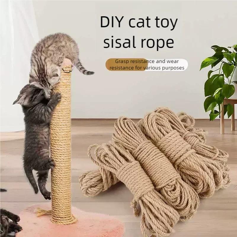 DIY Хлопковая Сизалевая Веревка для Кошачьего Дерева Когтеточки Когтеточки Игрушки для Кошек Игровой Комплекс Прочная Устойчивая к Царапинам Запасная Веревка